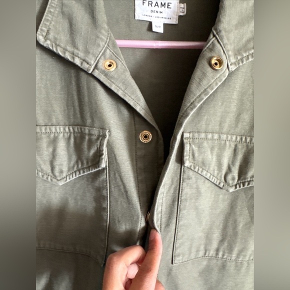 Frame Military Denim Utility Romper Green Size Small - Picture 8 of 10
